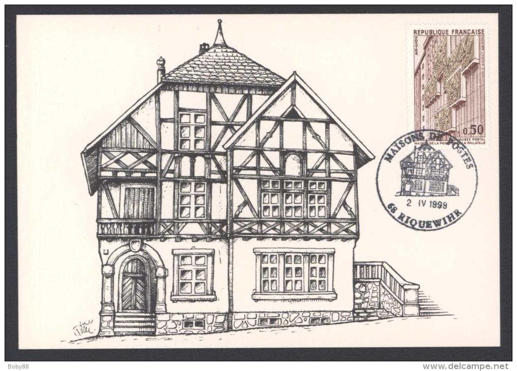 CP Avec CàD 68 RIQUEWIHR Maisons / Bureau De Postes 1999 Musée D'histoire Des PTT - Réf A1751 - Bolli Commemorativi