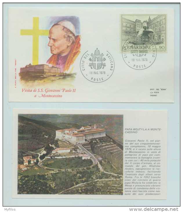 1979 VATICANO VATIKAN VIAGGIO DI PAPA WOJTYLA  GIOVANNI PAOLO II A MONTECASSINO - Autres & Non Classés