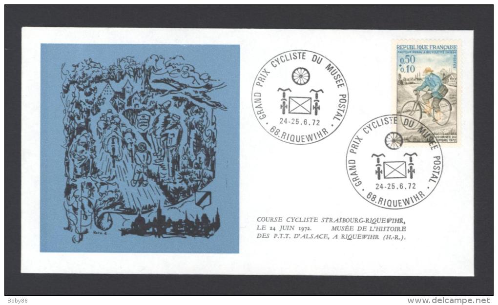 Lettre Avec CàD RIQUEWIHR Grand Prix Cycliste Du Musée Postal 24-25/06/1972 - Réf A1763 - Bolli Commemorativi