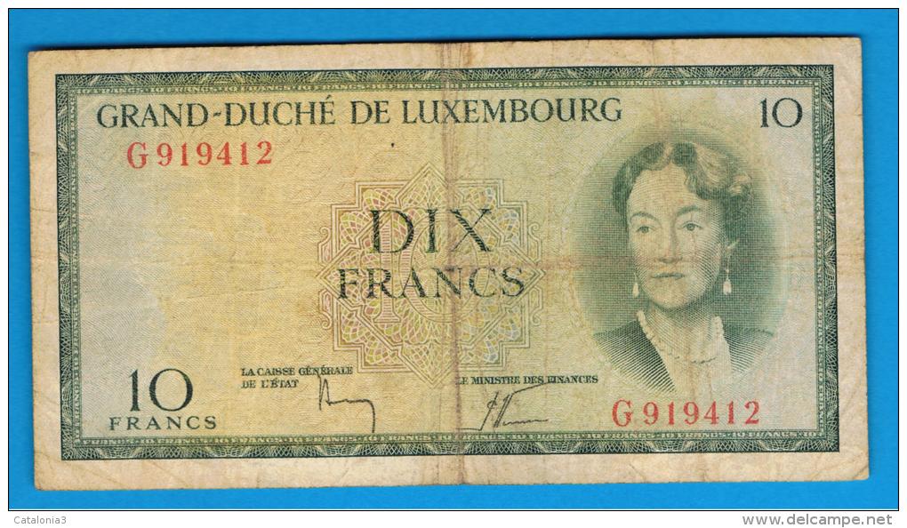 LUXEMBURGO -  10 Francs ND  P-48  Serie G - Luxembourg