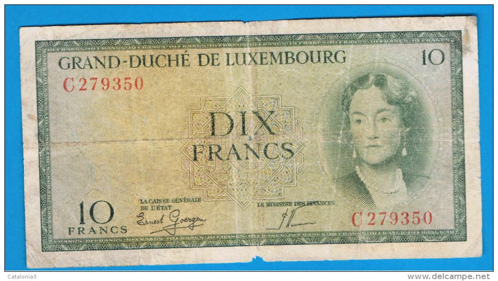 LUXEMBURGO -  10 Francs ND  P-48  Serie C - Luxemburgo