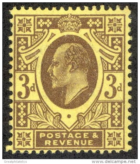 GREAT BRITAIN 1902 KING EDWARD VII 3d VF MLH OG SC#132//SG.#232 CV£50,00 (DEB01) - Neufs