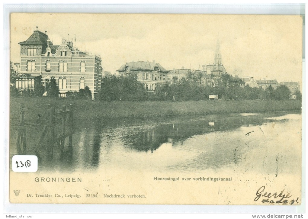 GRONINGEN * HEERESINGEL * ANSICHTKAART * TRENKLER 22194 CPA (2318) GELOPEN IN 1903 Van GRON Via HARKSTEDE Naar SCHARMER - Groningen