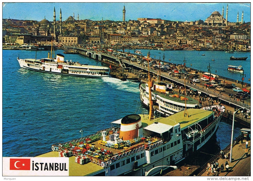 3981. Postal BURSA (Turquia) 1974. Istambul, Pont De Galata - Brieven En Documenten