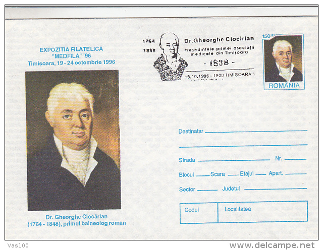WHALES, GH. CIOCARLAN, BALNEOLOGIST, COVER STATIONERY, ENTIERE POSTAUX, 1996, ROMANIA - Baleines