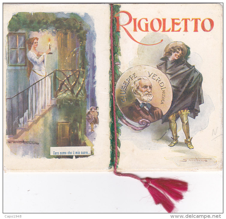 CALENDARIETTO  "RIGOLETTO" DI GIUSEPPE VERDI OPERA LIRICA  FIRMA SANTINO  1926 -2-  0882 -17491-490 - Klein Formaat: 1921-40