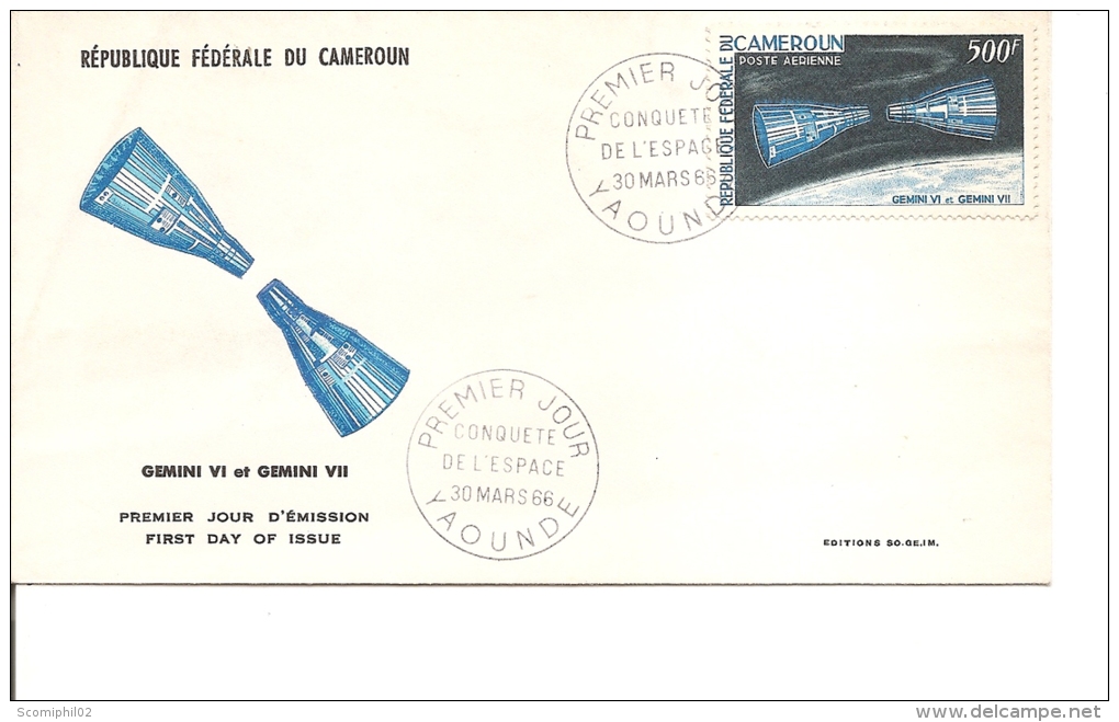 Espace - Gemini VI  Et Gemini VII ( FDC Du Cameroun De 1966 à Voir) - Africa