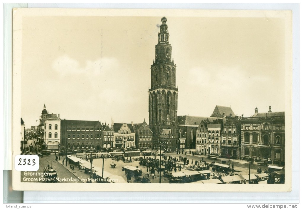 GRONINGEN * GROTE MARKT (MARKTDAG)  * MARTINI TOREN * ANSICHTKAART * CPA (2323) GELOPEN NAAR DONGEN - Groningen