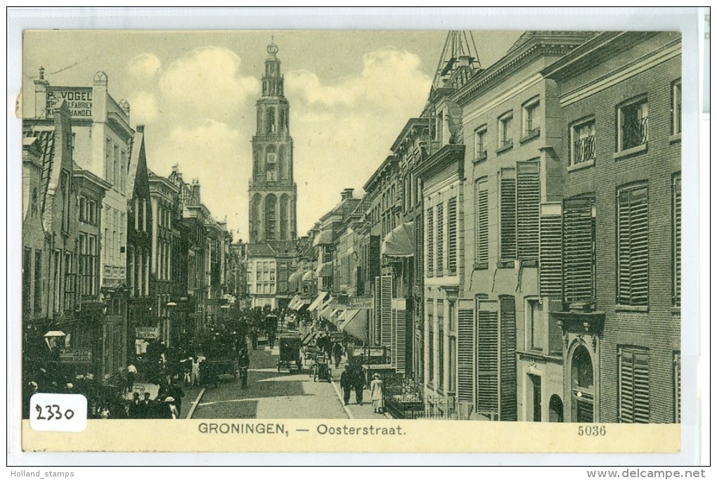 GRONINGEN * OOSTERSTRAAT  * ANSICHTKAART * CPA (2330) GELOPEN In 1909 Van GRONINGEN Via FOXHOL Naar BORGWEG - Groningen