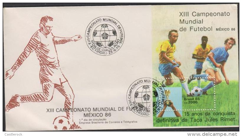 O)1986 BRAZIL, COMMEMORATING THE WORLD CUP IN MEXICO 86, FDC- - FDC