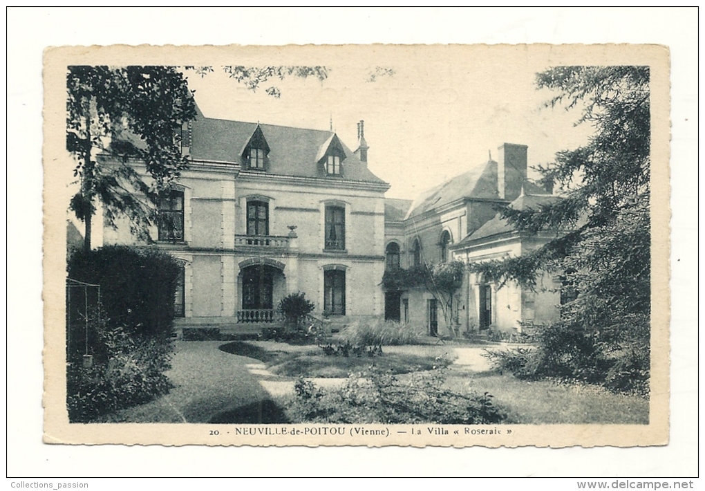 Cp, 86, Neuville De Poitou, La Villa "Roseraie", écrite - Neuville En Poitou