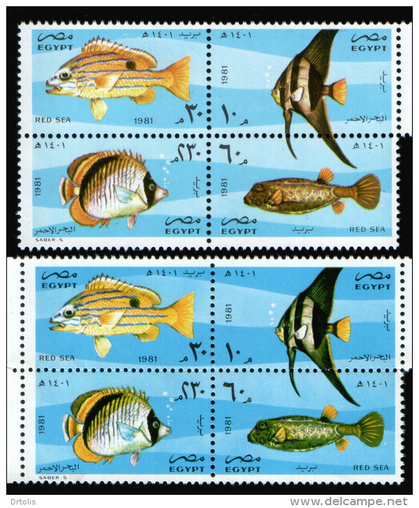 EGYPT / 1982 / FISH / MARINE BIOLOGICAL STATION ; HURGHADA / A VERY RARE COLOR VARIETY / MNH / VF . - Nuevos