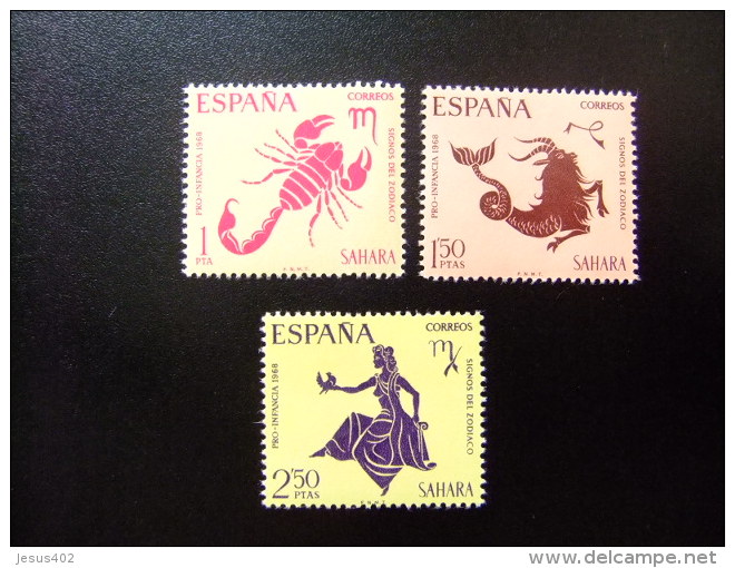 SAHARA ESPAÑOL Año 1968 - Edifil Nº 265 / 267 ** MNH - SIGNOS DEL ZODIACO --Yvert &Tellier Nº 251 / 253 ** MNH - Astrologie