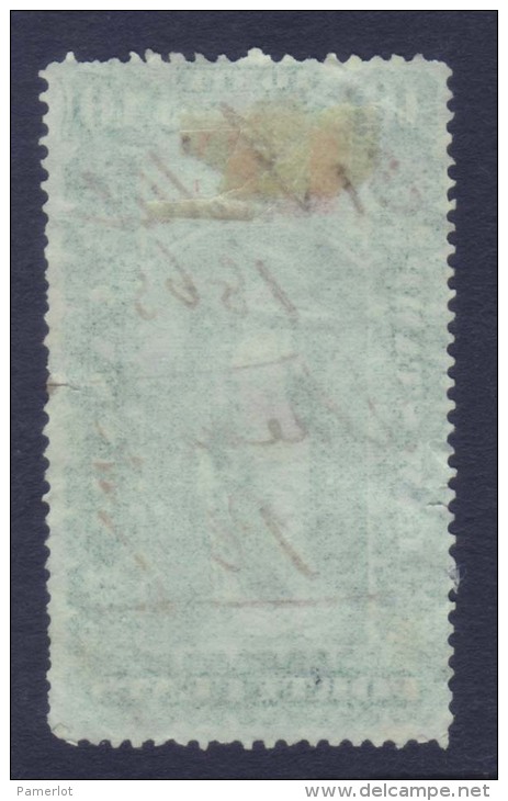 1864 Lower Canada QL4 Quebec Law Stamp ( 40c Green   ) Timbre Taxes Bas Canada  Recto/verso - Fiscale Zegels