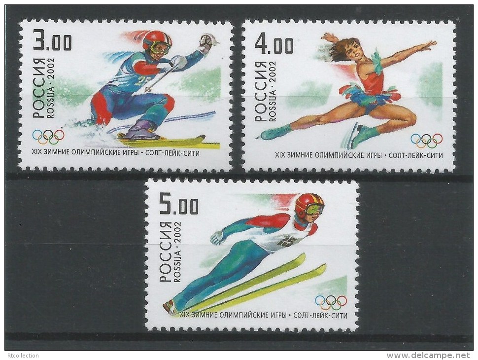 Russia 2002 Winter Olympic Games In Salt Lake City Mountain Skiing Figure Skating Ski Jumping Sports MNH Michel 956-958 - Hiver 2002: Salt Lake City