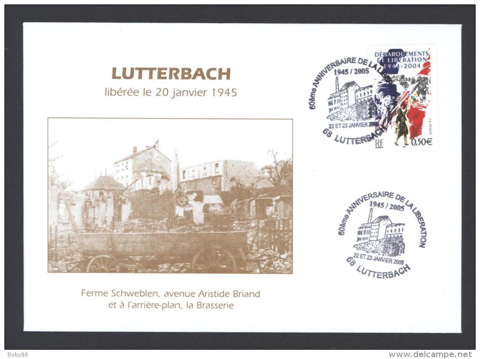 Lettre Guerre 39-45 LUTTERBACH Avec CàD 1945-2005 60° Anniversaire De La Libération 22 Et 23 Janvier 2005 - Réf A1816 - Cachets Commémoratifs