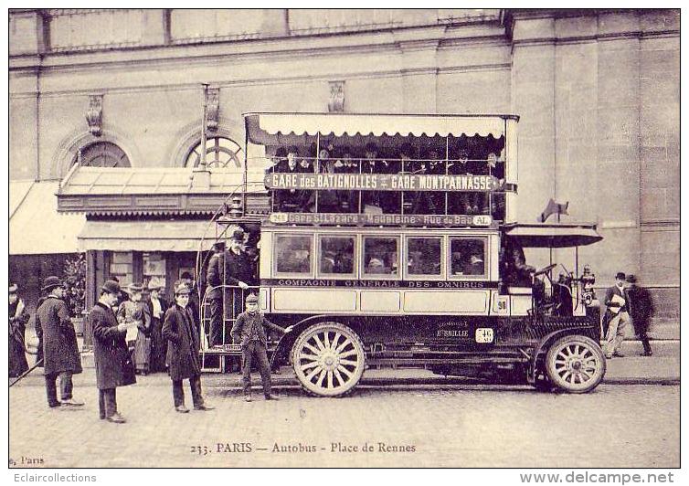 Paris   Autobus Batignolles -Montparnasse   Place De Rennes - Openbaar Vervoer