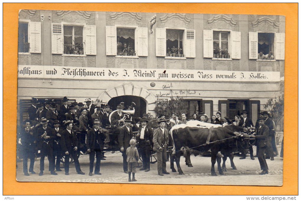 Mondsee Gashaus Zum Weissen Ross 1911 Real Photo Postcard - Mondsee