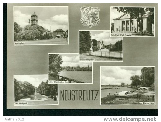 Neustrelitz MB Marktplatz Stadtpark Gutenbergstraße See Wappen 1966 - Neustrelitz