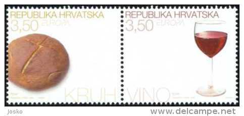 BREAD & WINE - EUROPA CEPT 2005 ( Croatia 2. Stamps MNH** ) Pain Et Vin Vino Wein Wijn Vintage Vinum Wines Pan Pagnotta - 2005