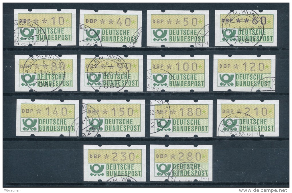 Bund ATM 1981 14 Werte 10 .. 280 Gestempelt Kpl. - Automatenmarken [ATM]