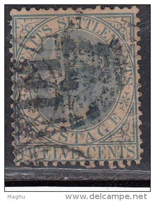 Straits Settlements Used 1867, 12c  Wmk Crown CC, Malaya / Malaysia - Straits Settlements