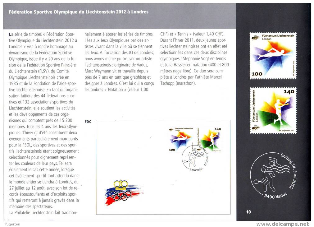 Liechtenstein 2012 - Philatelic Magazine - 24 Pages - London Olympic Games - JO - Jeux Olympiques Londres - Summer 2012: London