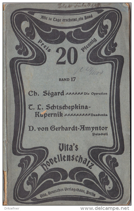 Vita´s Novellenschatz Band 17, Um 1905, Jugendstil-Einband; Die Operation, Daschenka, Patschuli - Kurzgeschichten