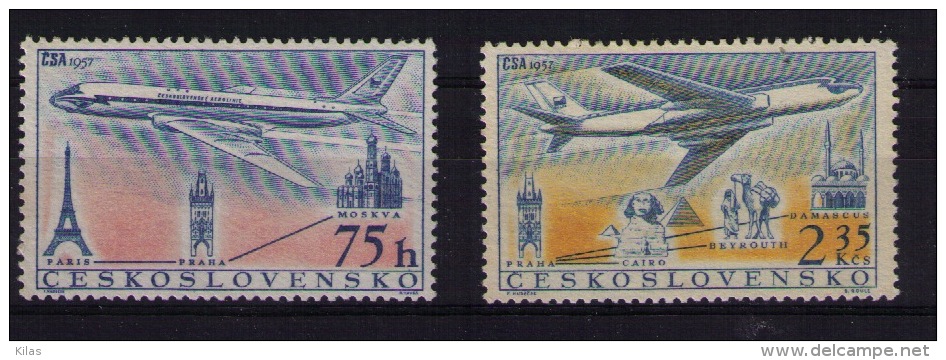 CZECHOSLOVAKIA 1957 New Aeroplanes - Corréo Aéreo