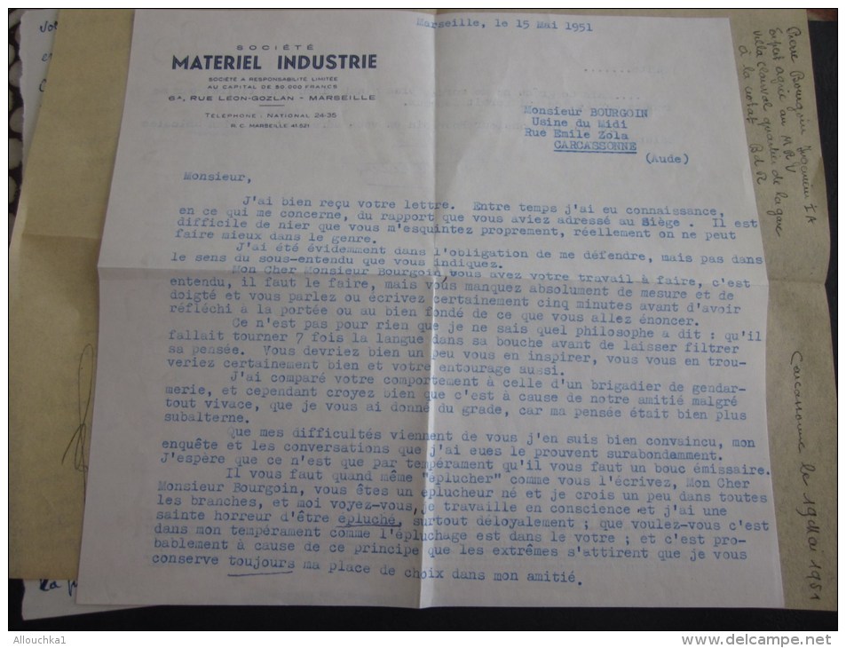 Chaud Chaud Le Licenciement Lire> Marseille > CarcassonneTimbre Type Marianne De Gandon  Seul Sur Lettre + Courrier - 1921-1960: Periodo Moderno