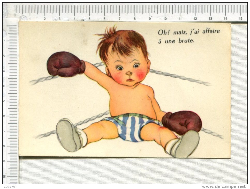 ENFANT  BOXEUR   Sur Le RING  -  Carte  Photochrom - Humorous Cards