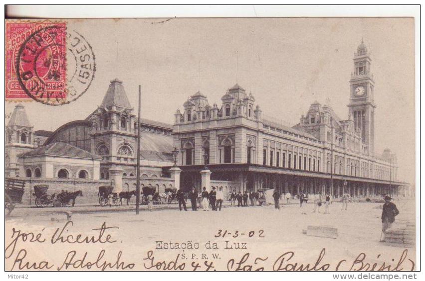 44-Luz-Brazil-Brasile-Stazione Ferroviaria-Gare-Railway Station-Estacao-Animata-v.1902 X Ragusa-Sicilia - Autres