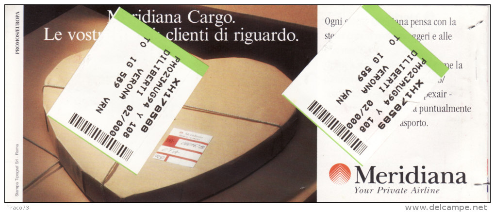 MERIDIANA  /  Ticket _ Biglietto Aereo - Europe