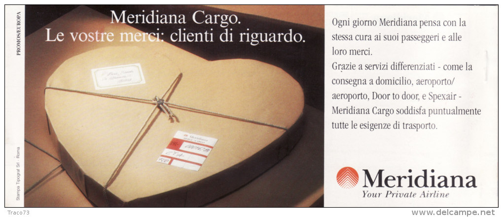 MERIDIANA  /  Ticket _ Biglietto Aereo - Europe