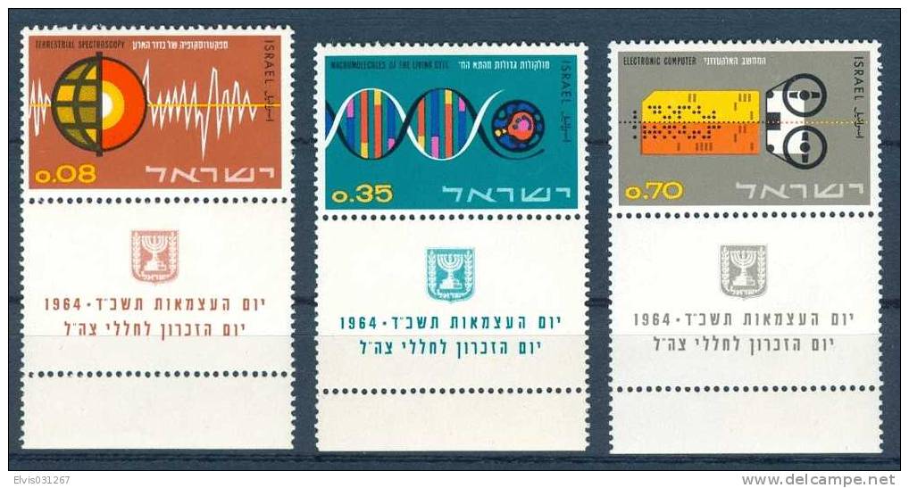 Israel - 1964, Michel/Philex No. : 301/302/303,  - MNH - *** - Full Tab - Neufs (avec Tabs)