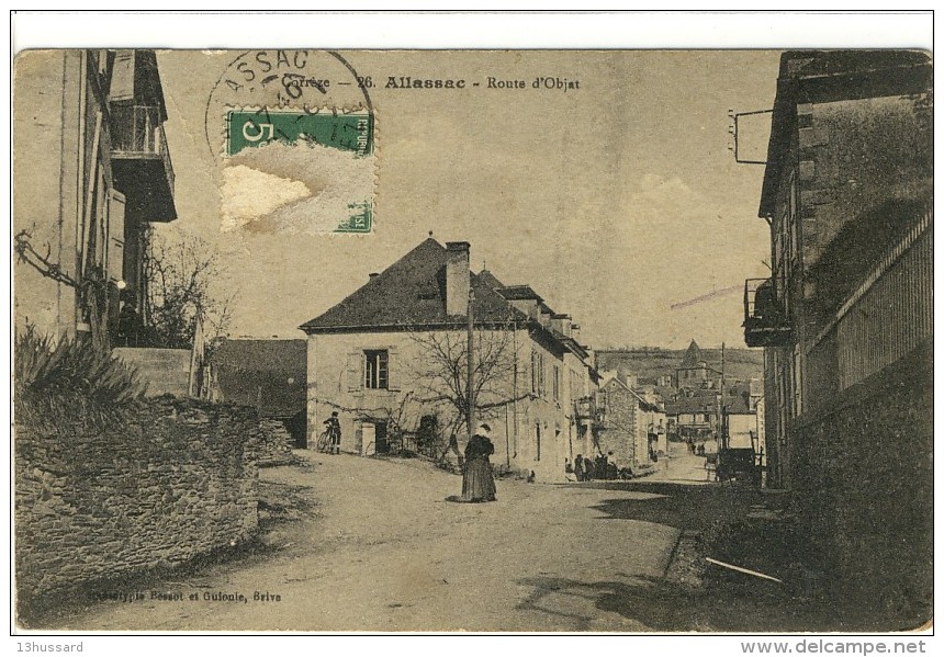 Carte Postale Ancienne Allassac - Rue D'Objat - Altri & Non Classificati