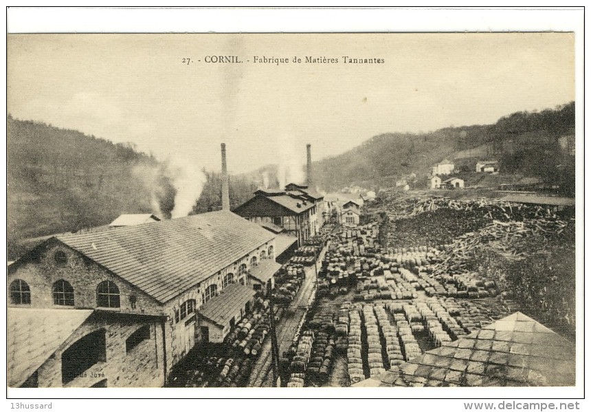 Carte Postale Ancienne Cornil - Fabrique De Matières Tannantes - Industrie, Cuirs - Altri & Non Classificati