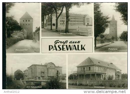 Gruß Aus Pasewalk MB Rat Des Kreises Kinderkrippe Bahnhofs-Hotel 4.8.1960 Turm - Pasewalk