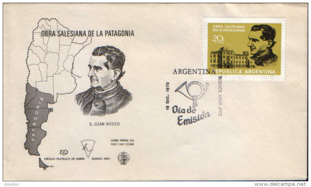 Argentina-FDC 1970- Juan Bosco,priest, Educator Italian, Writer - Théologiens