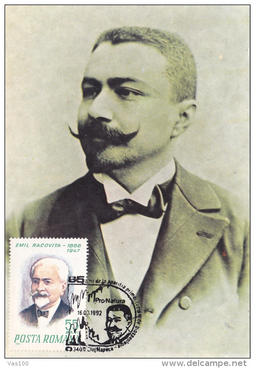 EMIL RACOVITA , CM,MAXICARD,CARTES MAXIMUM, 1992,ROMANIA - Erforscher