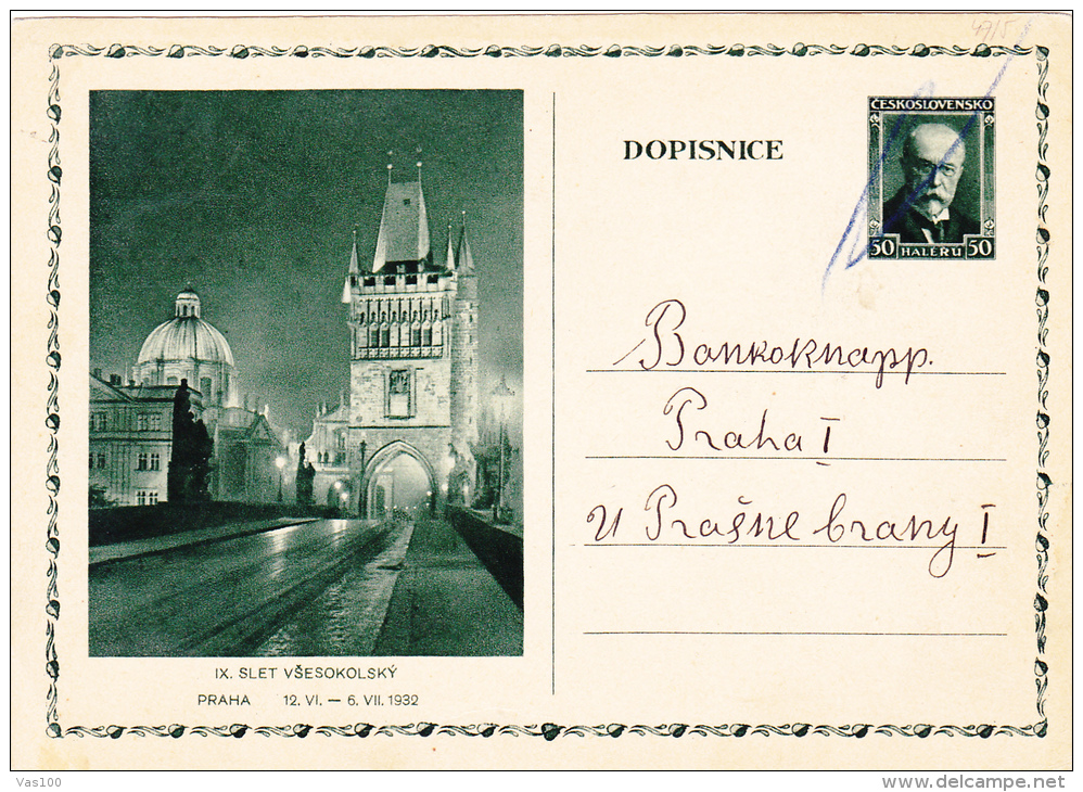 CASTLE,POSTCARD,1932,PRAG UE - Cartes Postales