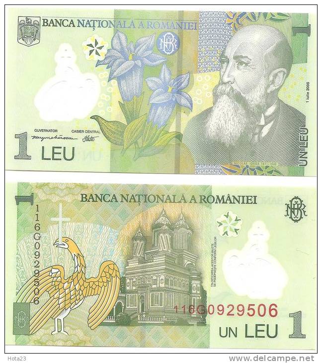 ROMANIA 2005 1 LEI   FLOVER  UNCIRCULATED - Roumanie