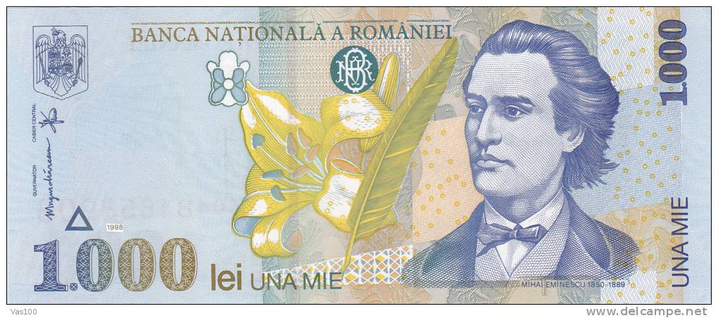 Romania ,1998, Banknote 1000  LEI, UNUA MIE  LEI,UNC / NONCIRCULE. - Rumänien