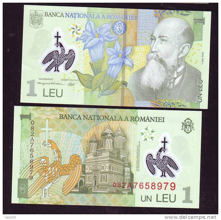 1 Leu 2005 1 UNC Polymer Plastic Note Romania - Romania