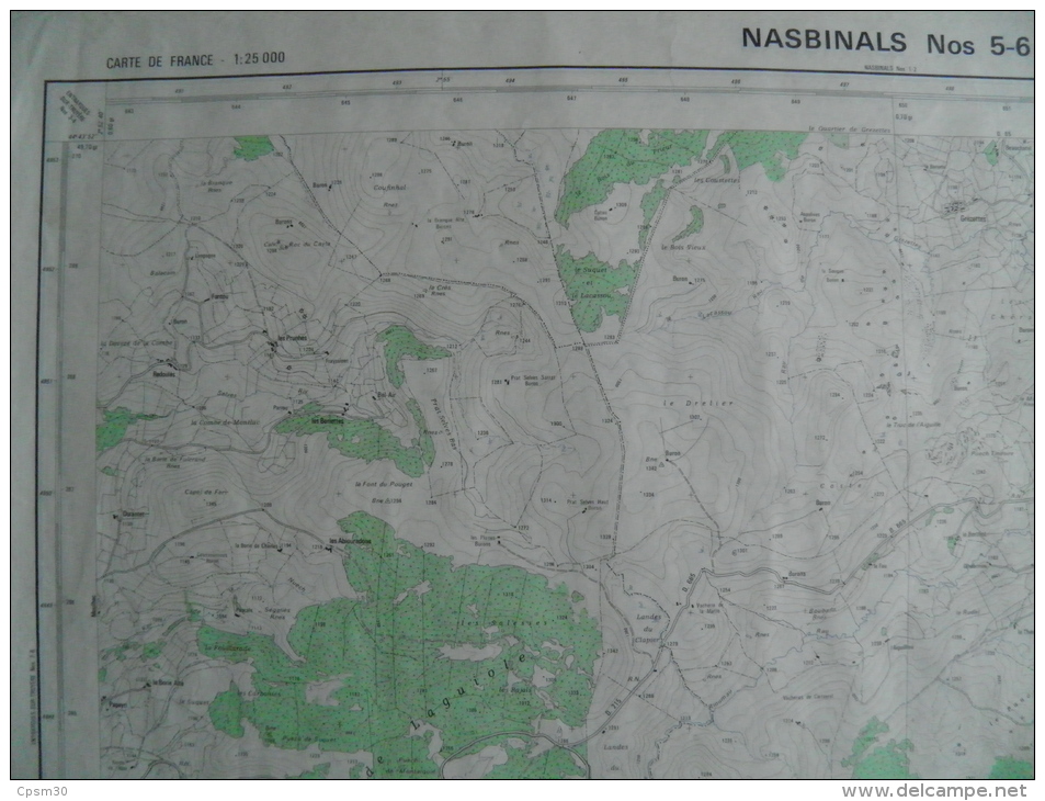 Carte Géographique - NASBINALS N° 5-6 - échelle 1/25.000 Avril 1973 Fantou Bonnechare Le Cayrel Grange Du Four Laguiole - Topographische Karten