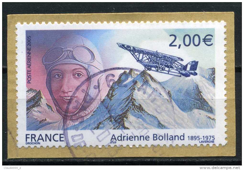 FRANCE .Timbre Variété PA 68  Avion Touchant La Montagne Oblitéré Sur Fragment .A DECOLLER              (2547) - Usados