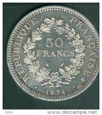 Piece    50 Francs Argent Silver , Année 1974   - Pia6004 - 50 Francs