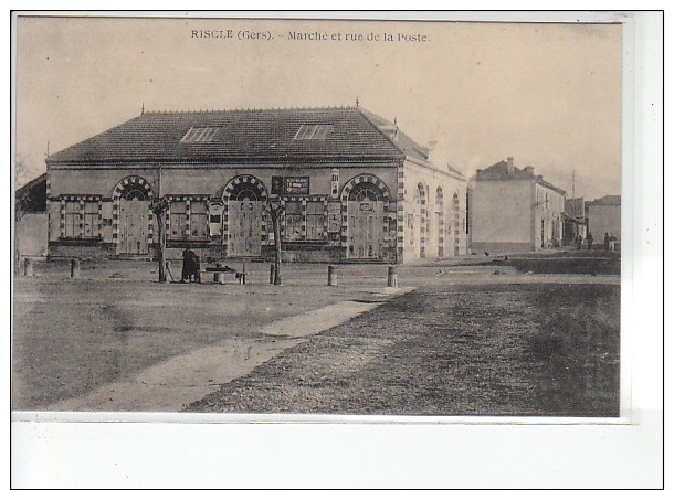 RISCLE - Marché Et Rue De La Poste - Très Bon état - Riscle