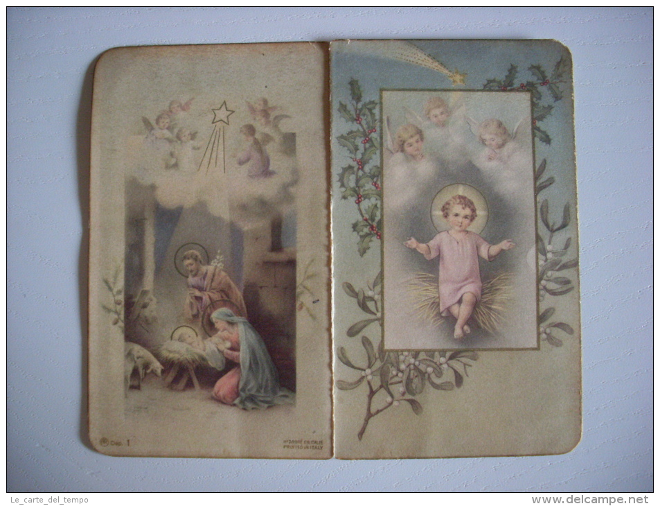 Calendarietto/calendario Santino Nascita Gesù Bambino - Santo Natale 1943 - Formato Grande : 1941-60