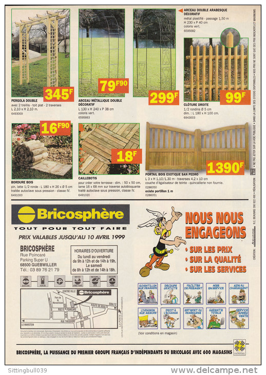 Astérix.. Abraracourcix Offre Des Fleurs à Bonemine. Catalogue PUB Bricosphère. Opération Jardin. 1999 - Advertisement